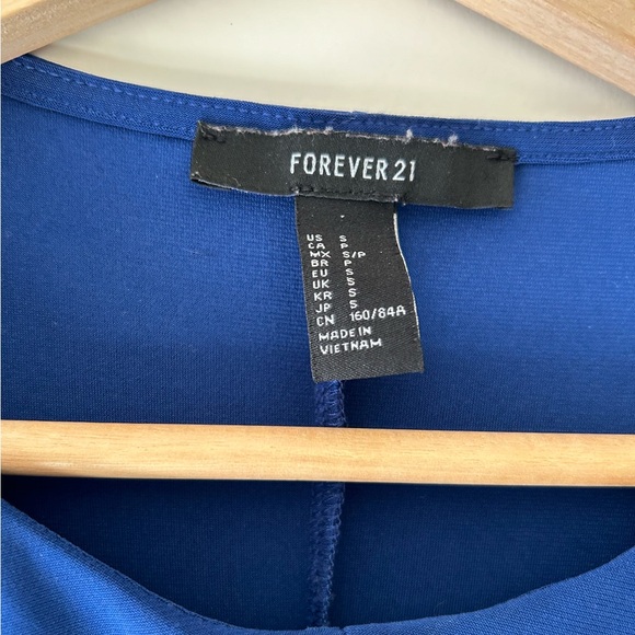 Fitted Blue Long Sleeve Mini Dress - Picture 3 of 3